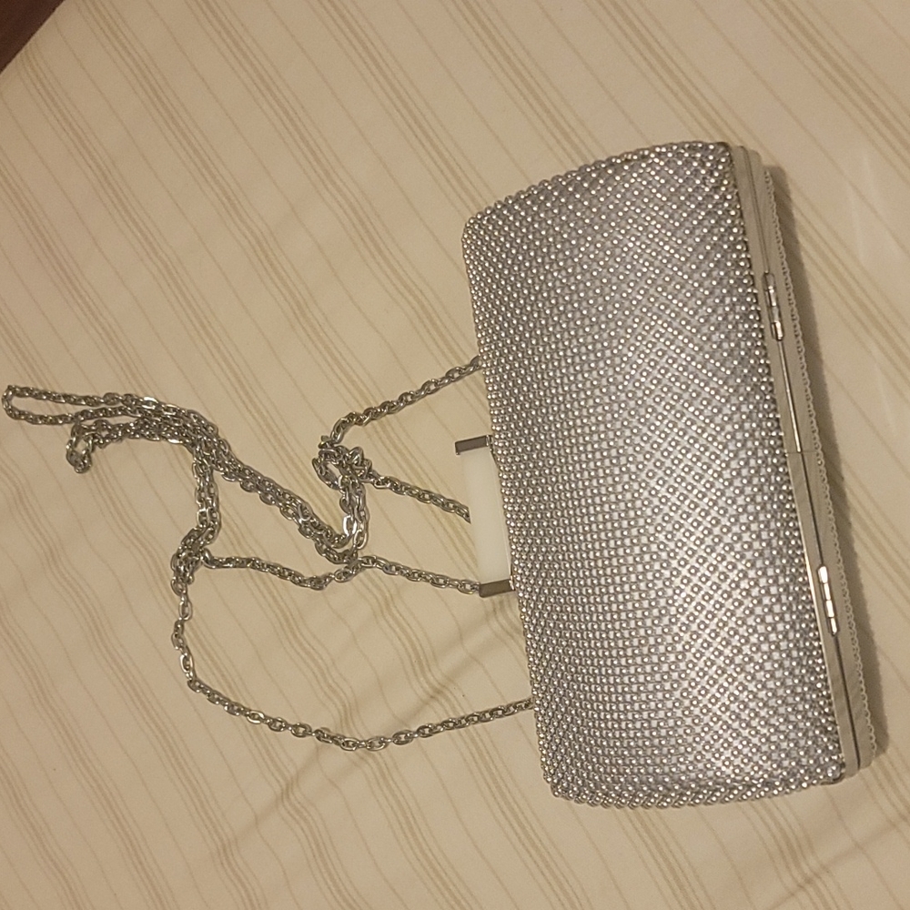 Silver evening bag